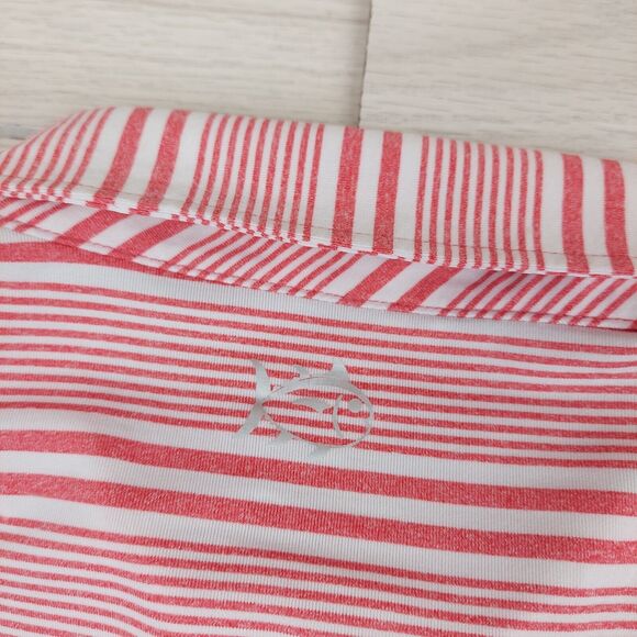 Southern Tide Polo Shirt Mens XL Red Stripe Golf‎ Quick Dry Stretch Valspar Dad - Picture 5 of 9
